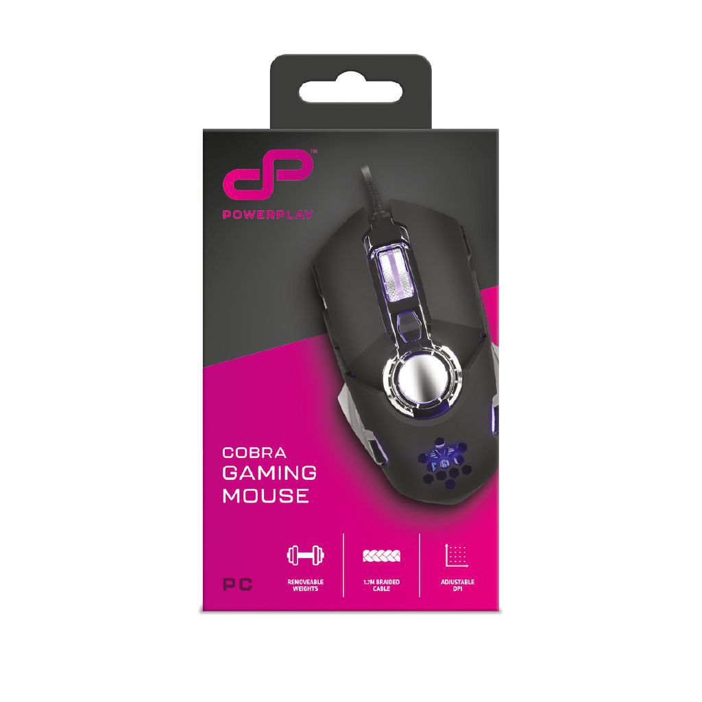 PowerPlay E-Blue Cobra 7200 DPI High-Precision Wired Gaming Mouse with Adjustable Weights