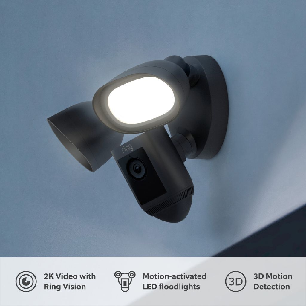Ring Floodlight Cam Pro 2K Wired – Black: Advanced Outdoor Smart Security Camera