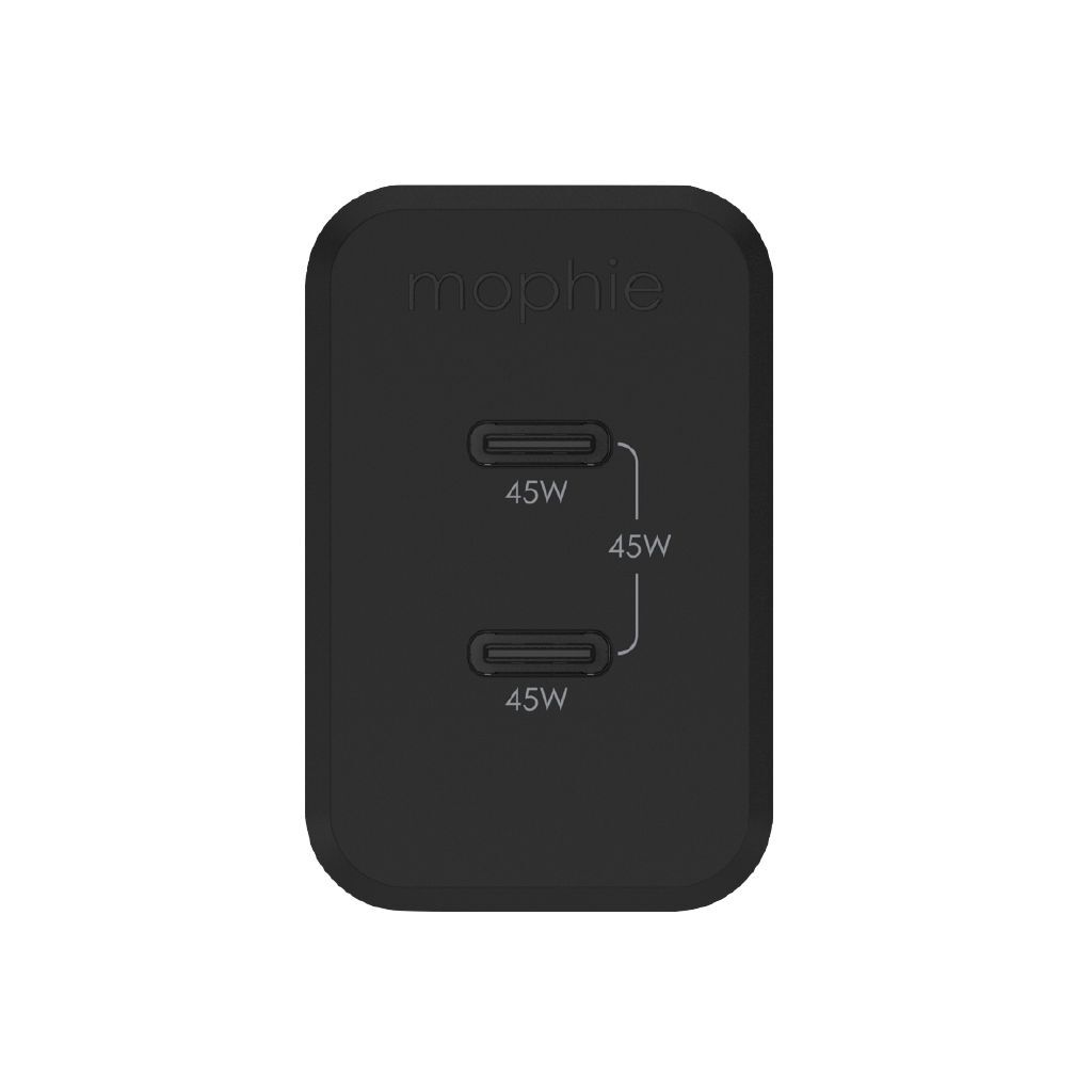 Mophie Essential 45W Dual USB-C GaN Fast Wall Charger with Folding Prongs