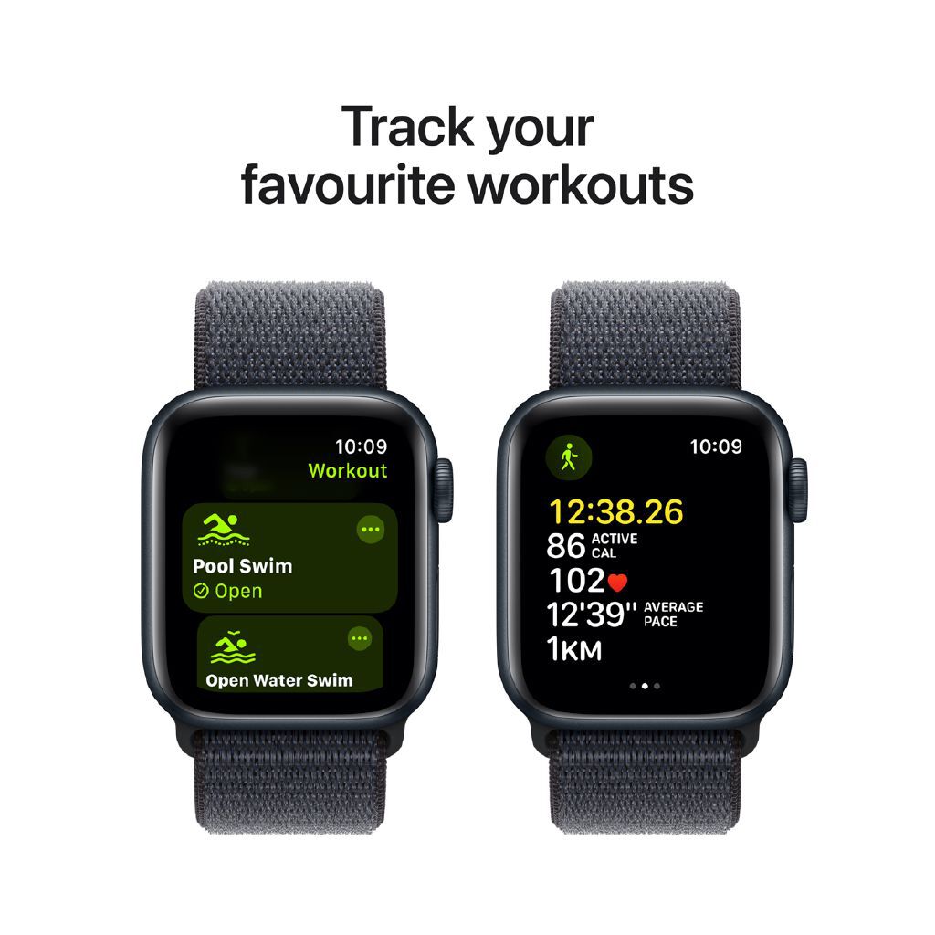Apple Watch SE GPS 40mm Midnight Aluminium Case with Ink Sport Loop