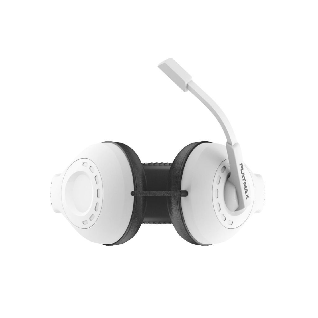 Playmax MX1 Universal Gaming Headset: Crisp Stereo Sound, Rotatable Mic, White
