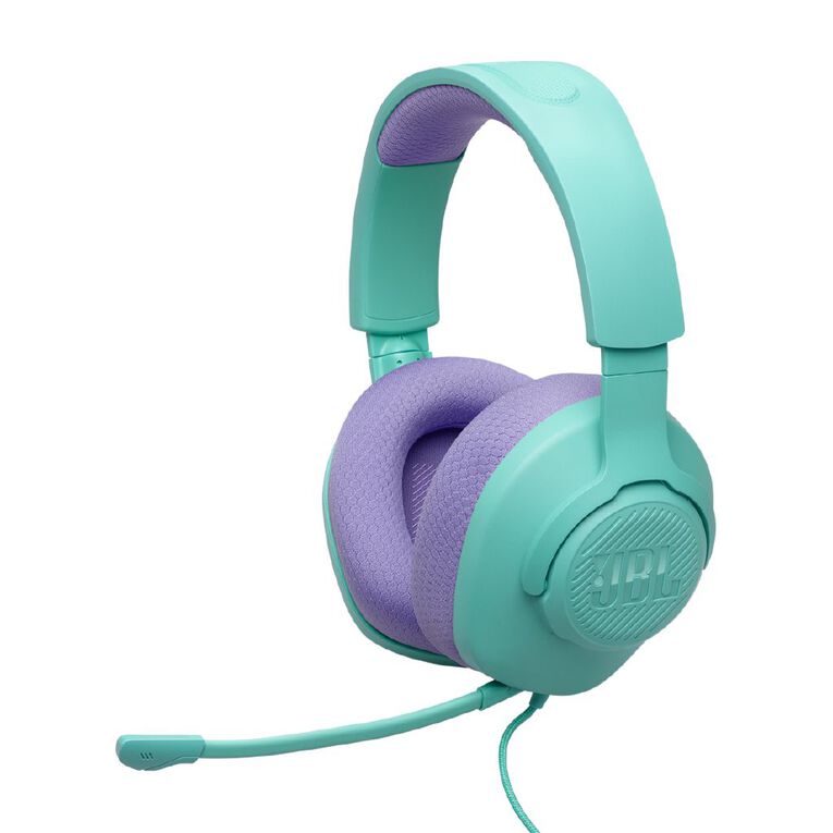 JBL Quantum 100M2 Wired Gaming Headset: Immersive Sound, Detachable Mic, Cyan