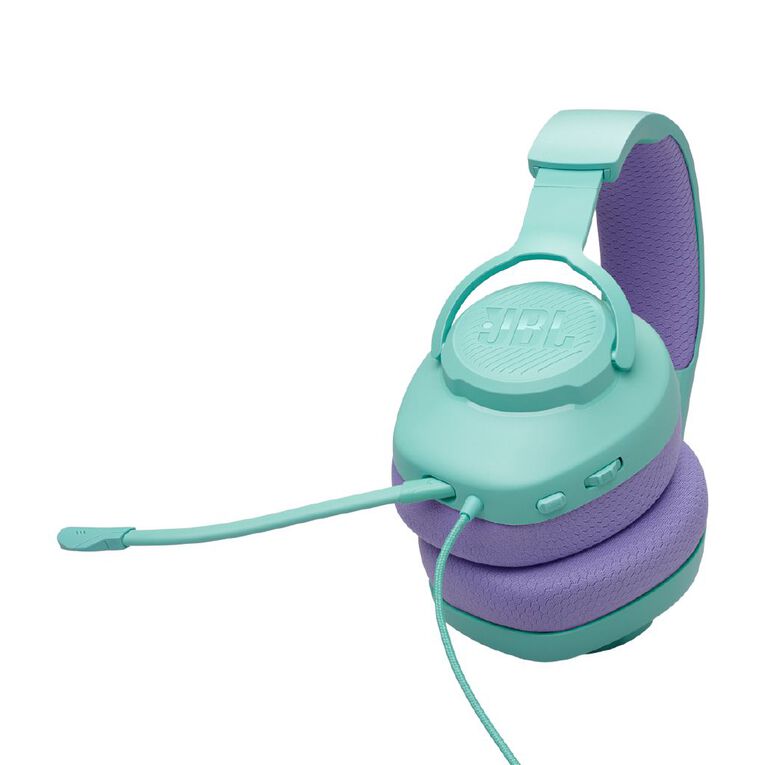 JBL Quantum 100M2 Wired Gaming Headset: Immersive Sound, Detachable Mic, Cyan