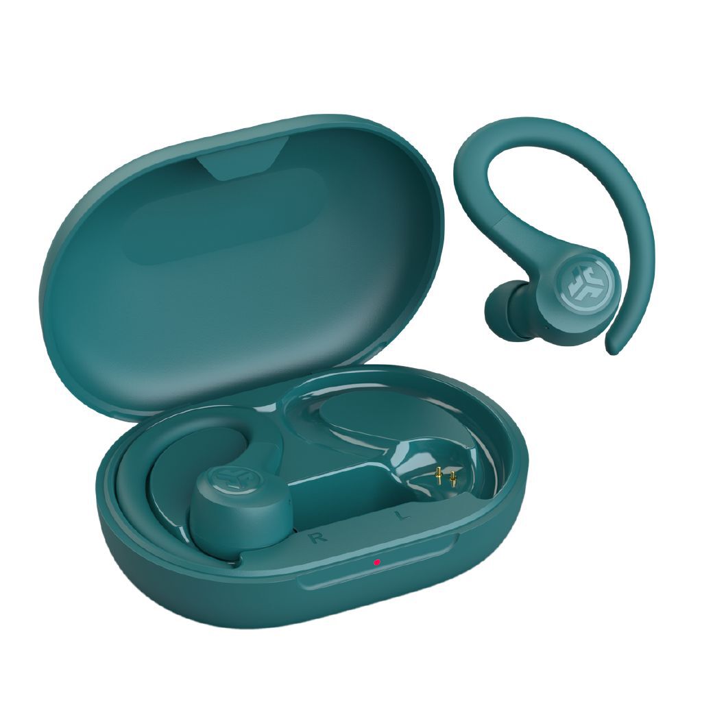 JLab Go Sport+ True Wireless Earbuds - Teal, 35+ Hours, Sweatproof, Secure Fit, Custom Sound