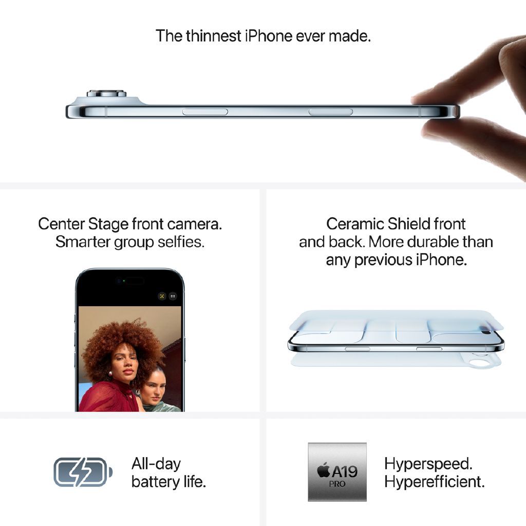 Apple iPhone Air 256GB Sky Blue: Ultra-Thin, Pro Power, 48MP Camera