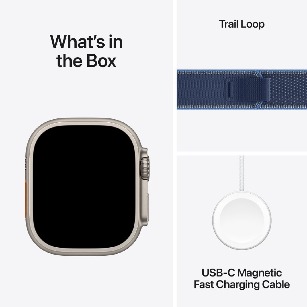 Apple Watch Ultra 3 Cellular 49mm Natural Titanium GPS Smartwatch Blue Trail Loop
