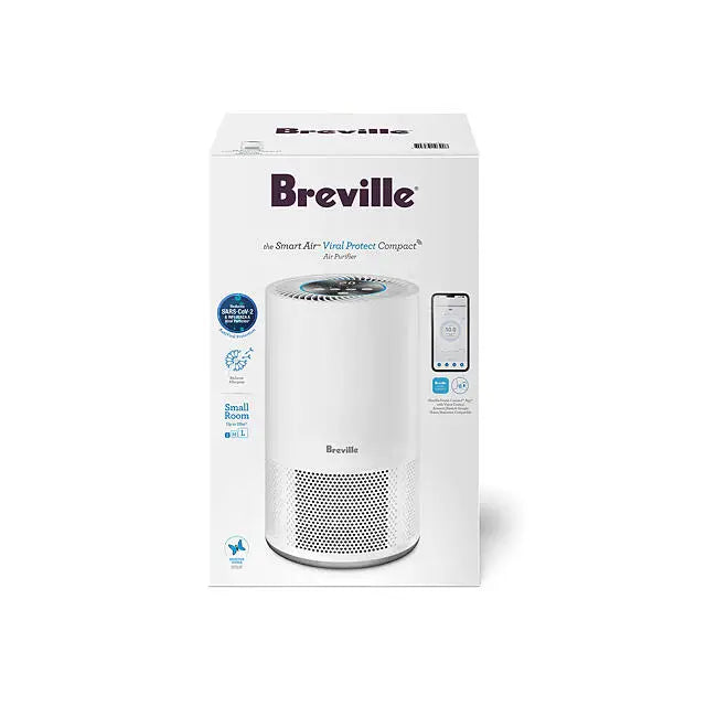Breville Smart Air Viral Protect Compact Purifier with HEPA-13 AntiViral Filtration and WiFi