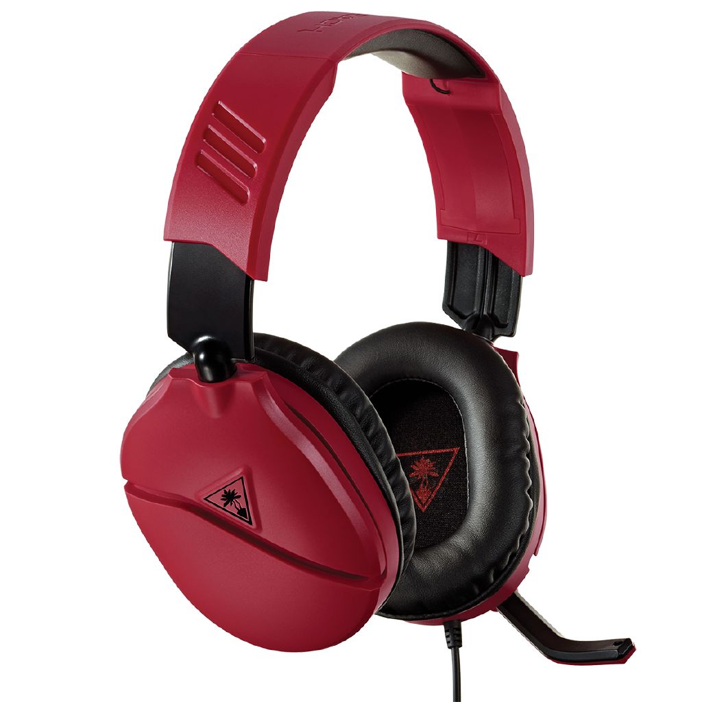 Turtle Beach Recon 70 Multiplatform Gaming Headset: Red, Flip-to-Mute Mic, 1.57-inch Speakers