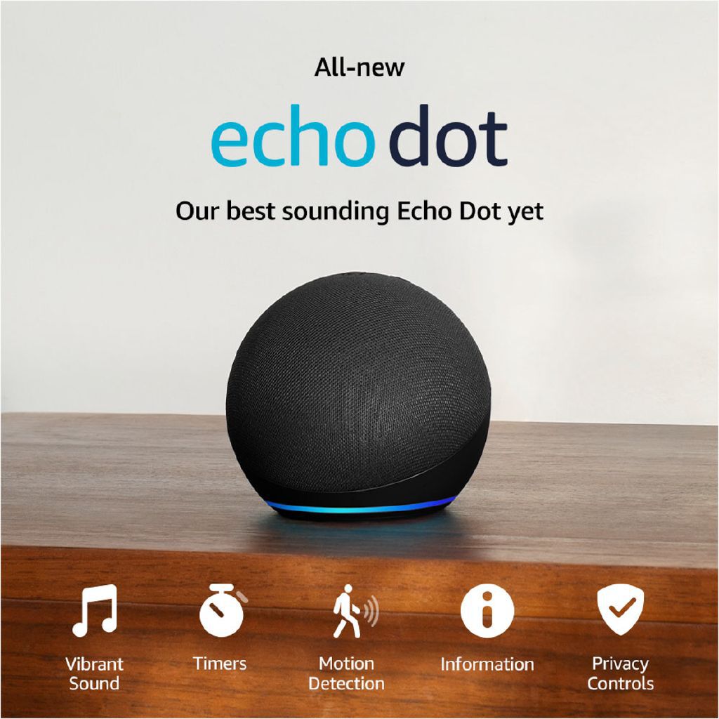 Amazon Echo Dot 5th Gen Smart Speaker with Alexa - Charcoal
