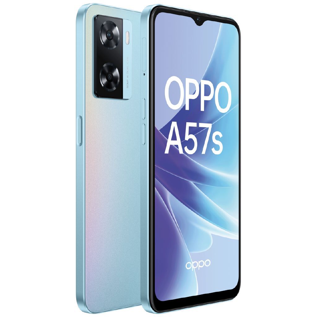 OPPO A57s Sky Blue Smartphone with 5000mAh Battery, 50MP AI Camera, 128GB Storage