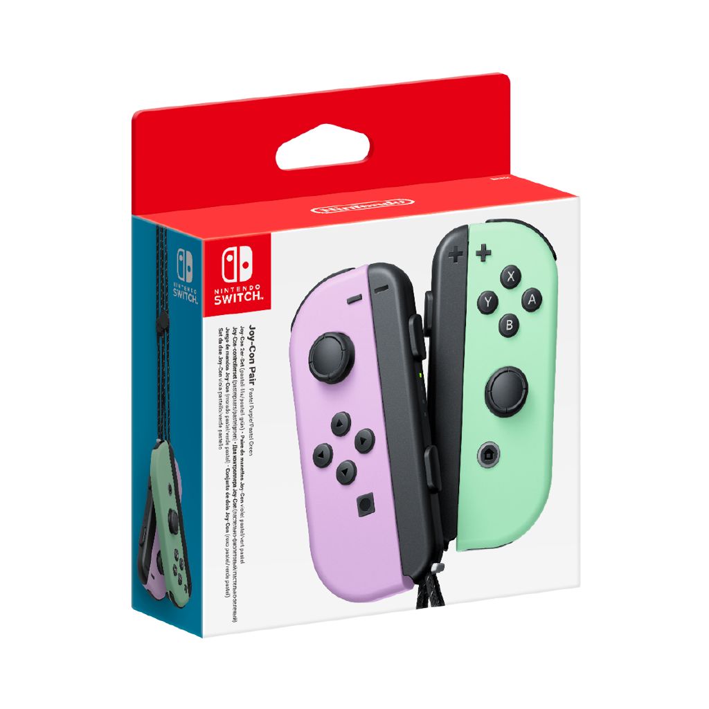Vibrant Pastel Purple Green Joy-Cons for Nintendo Switch Gaming Fun