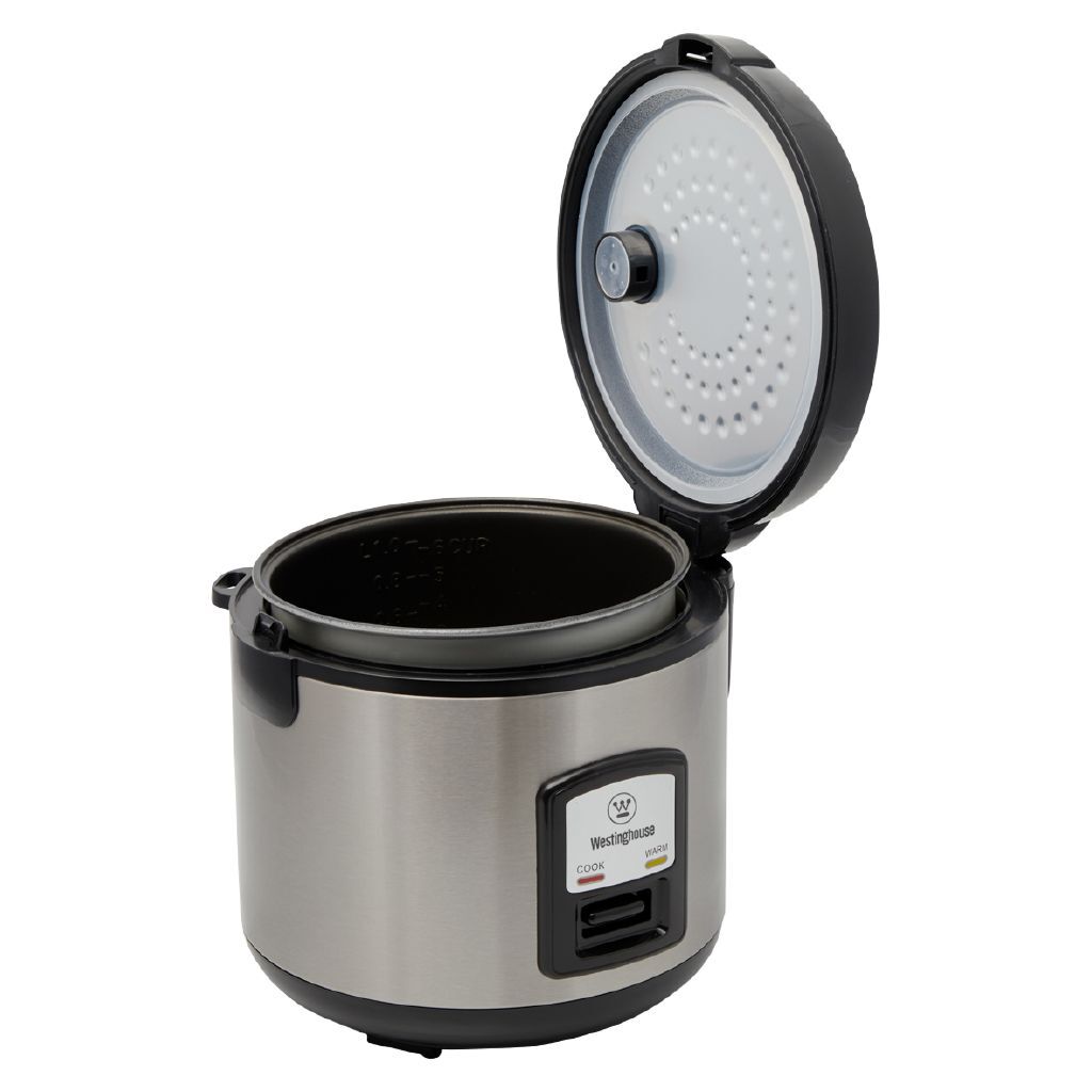 Westinghouse 6-Cup Stainless Steel Rice Cooker Steamer with Keep Warm Function