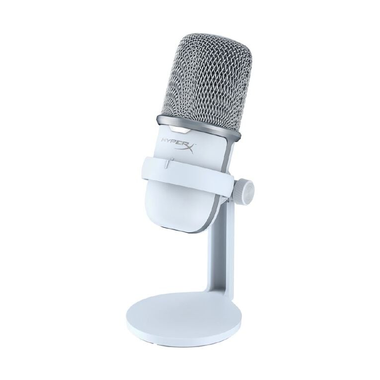 HyperX SoloCast White USB Microphone: High-Quality Audio for Streamers & Gamers