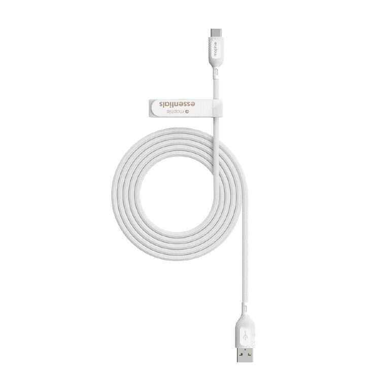 Mophie Durable Nylon Braided 6.6ft USB-C to USB-A Charging & Data Cable, White