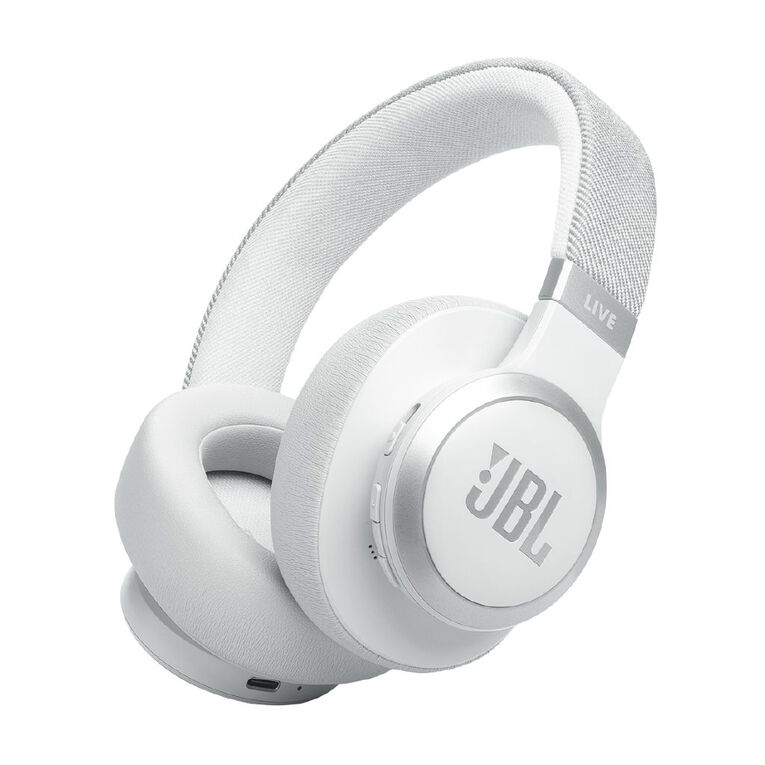 JBL Live 770NC Wireless Over-Ear Headphones: Adaptive Noise Cancelling, White