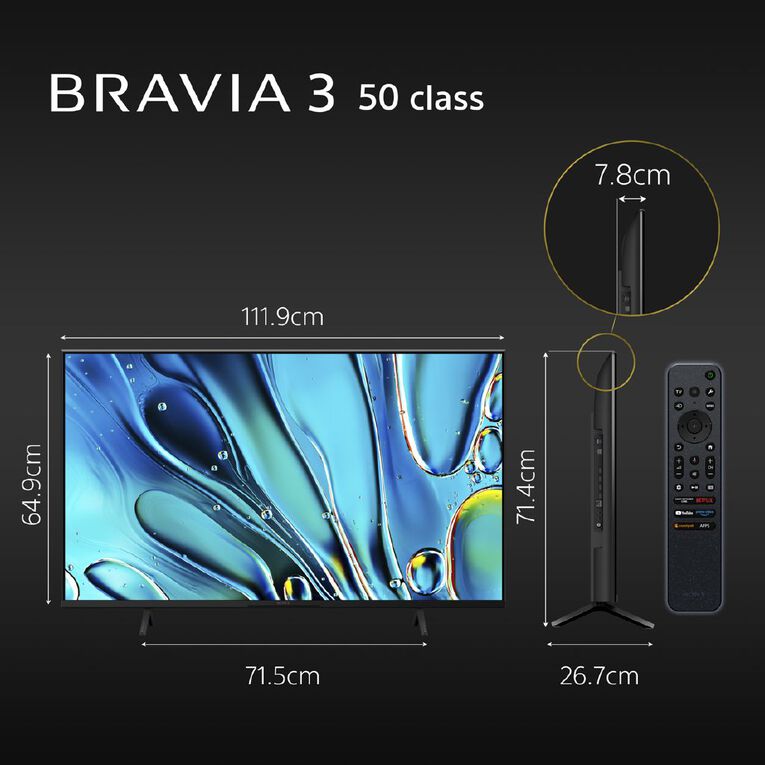 Sony 50 Inch BRAVIA 3 4K LED Google TV 2024