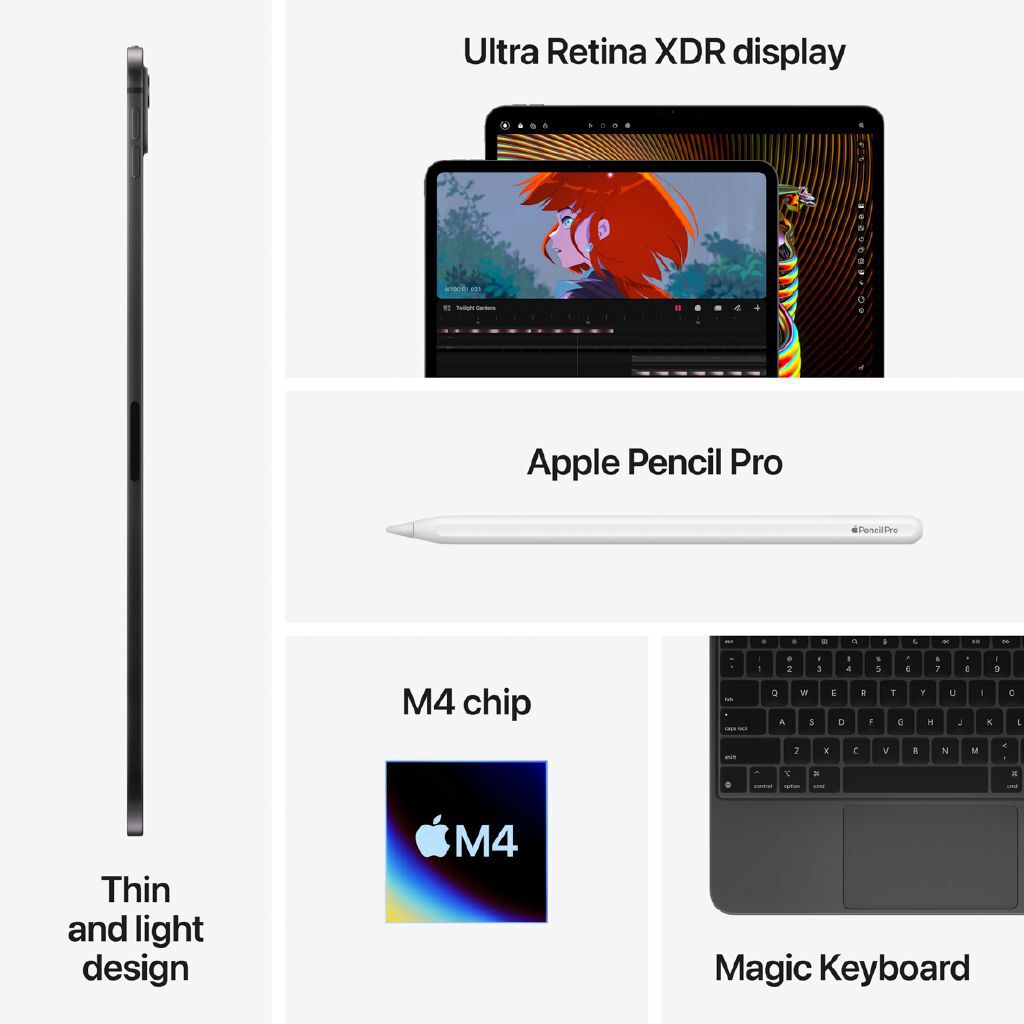 Apple iPad Pro 13-inch M4 Wi-Fi+Cellular 2TB Nano-Texture Space Black
