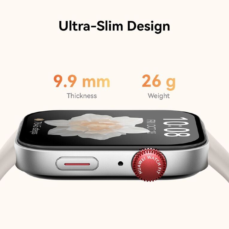 Huawei Watch Fit 3 Moon White: Sleek Smartwatch with AMOLED Display, GPS & 10-Day Battery