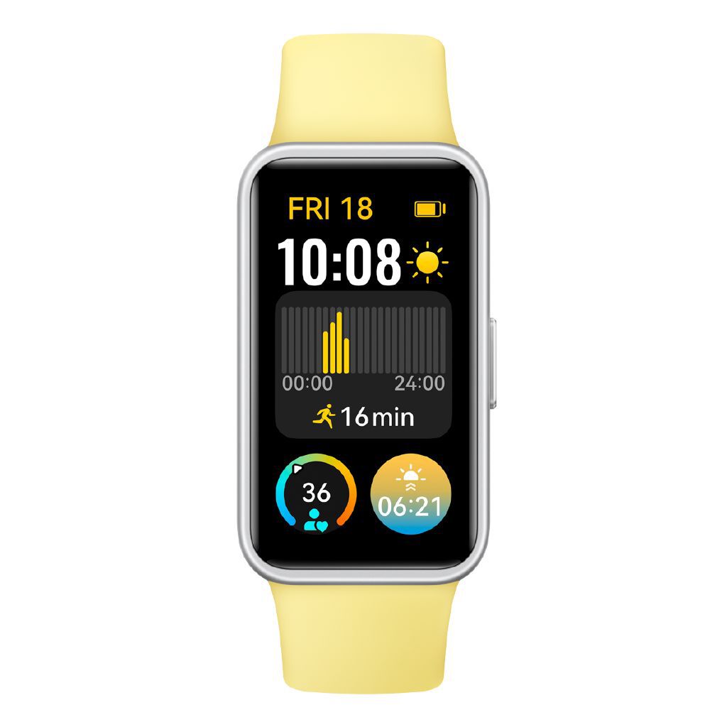 Huawei Band 9 Lemon Yellow Smart Fitness Tracker with AMOLED Display, Health Monitoring, Long Battery Life