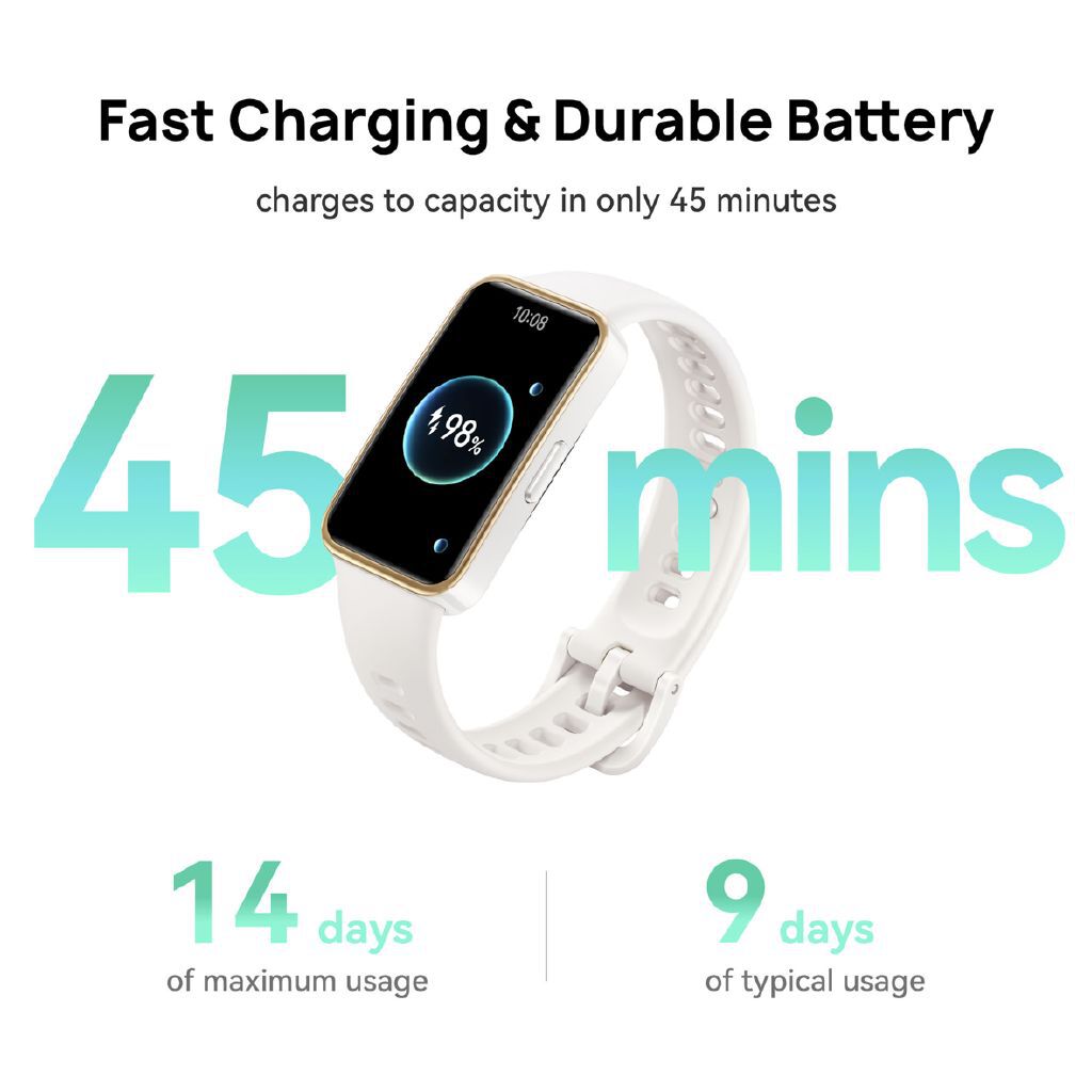 Huawei Band 9 Lemon Yellow Smart Fitness Tracker with AMOLED Display, Health Monitoring, Long Battery Life