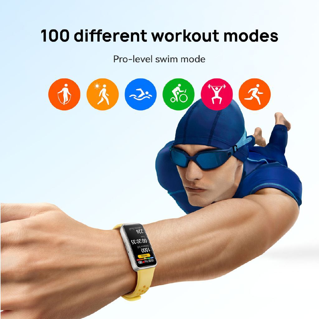 Huawei Band 9 Lemon Yellow Smart Fitness Tracker with AMOLED Display, Health Monitoring, Long Battery Life
