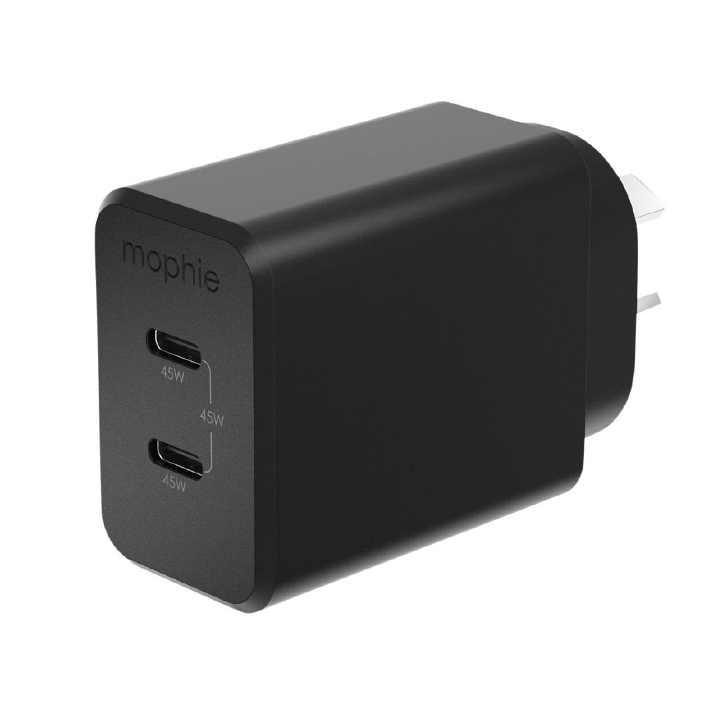 Mophie Essential 45W Dual USB-C GaN Fast Wall Charger Black