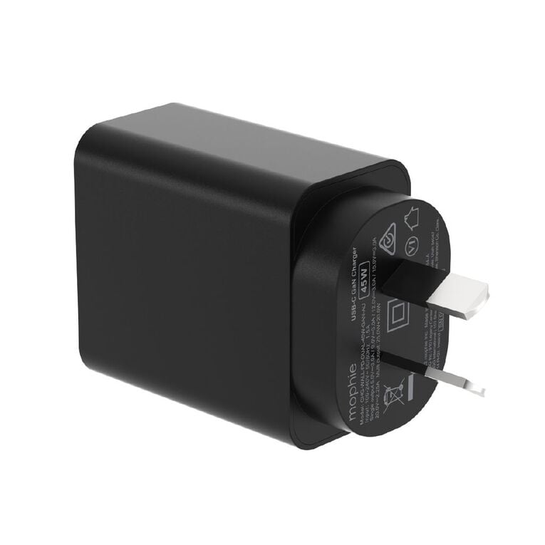 Mophie Essential 45W Dual USB-C GaN Fast Wall Charger Black