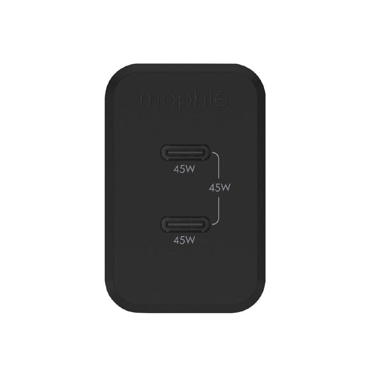Mophie Essential 45W Dual USB-C GaN Fast Wall Charger Black