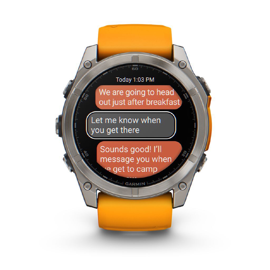Garmin Fenix 8 51mm Sapphire AMOLED Multisport GPS Smartwatch Titanium Spark Orange Band