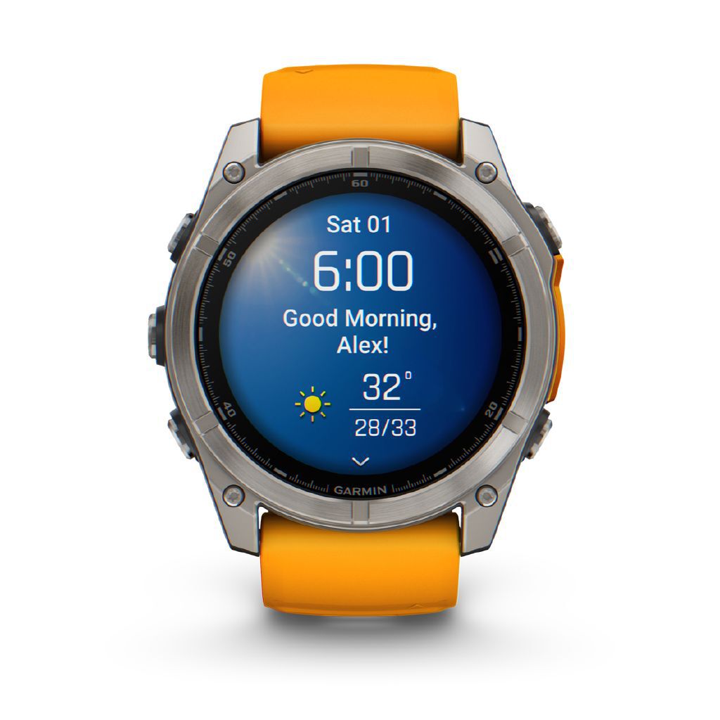 Garmin Fenix 8 51mm Sapphire AMOLED Multisport GPS Smartwatch Titanium Spark Orange Band
