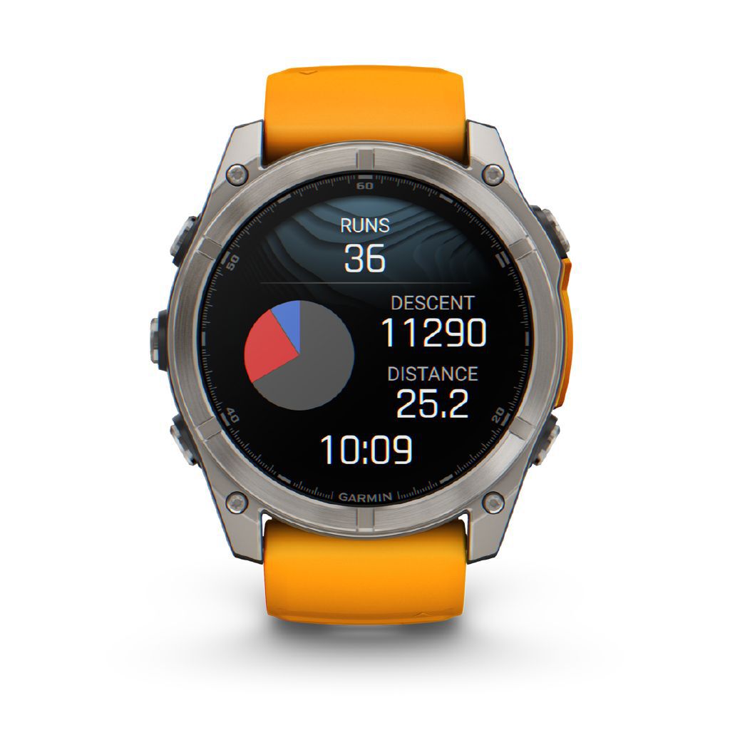 Garmin Fenix 8 51mm Sapphire AMOLED Multisport GPS Smartwatch Titanium Spark Orange Band