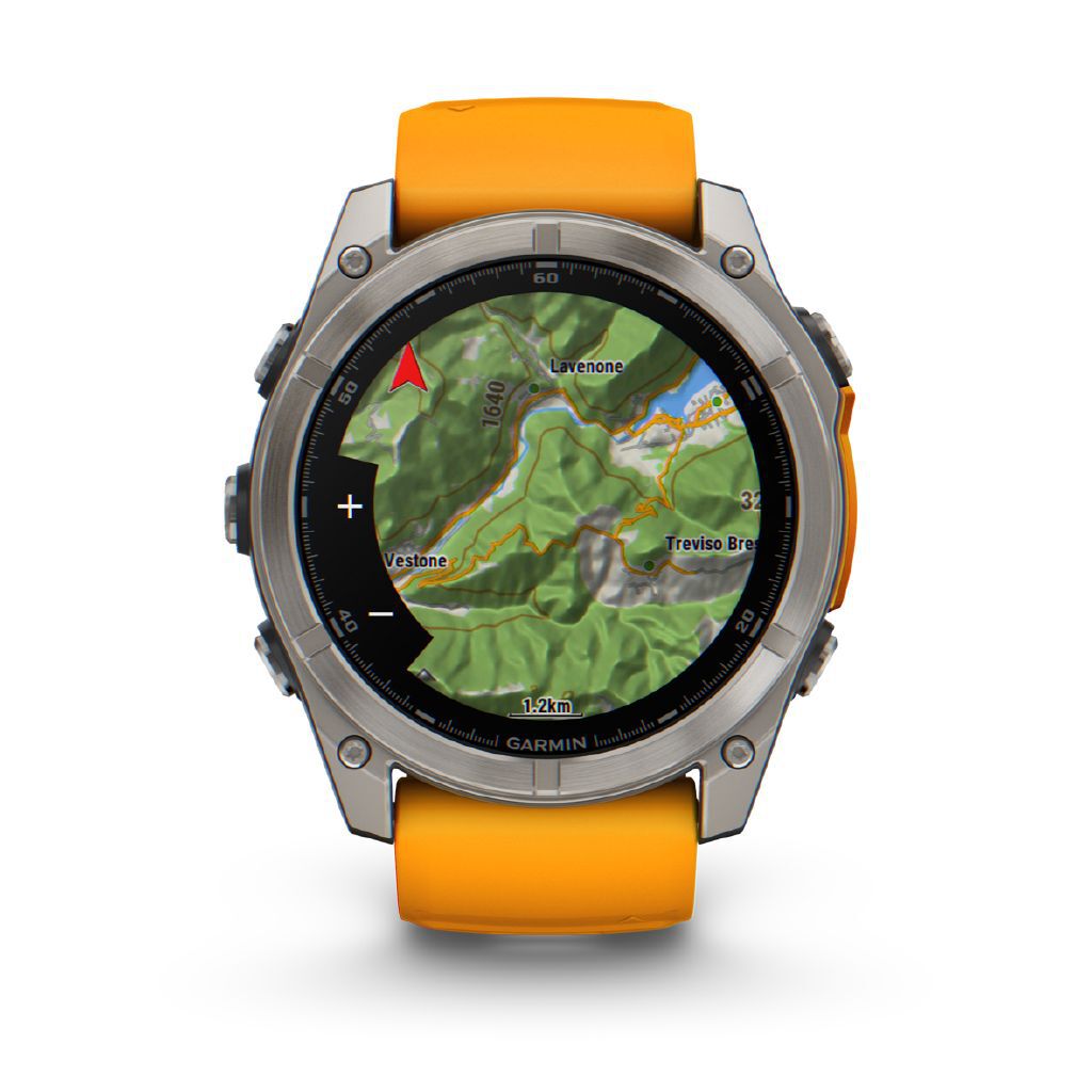 Garmin Fenix 8 51mm Sapphire AMOLED Multisport GPS Smartwatch Titanium Spark Orange Band