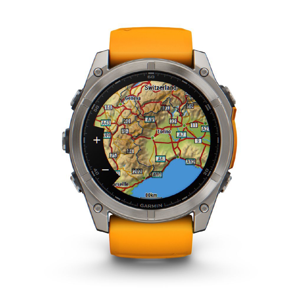 Garmin Fenix 8 51mm Sapphire AMOLED Multisport GPS Smartwatch Titanium Spark Orange Band