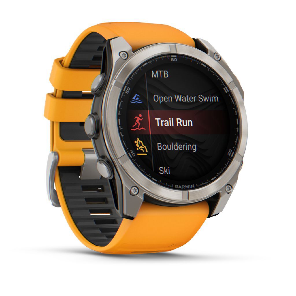 Garmin Fenix 8 51mm Sapphire AMOLED Multisport GPS Smartwatch Titanium Spark Orange Band