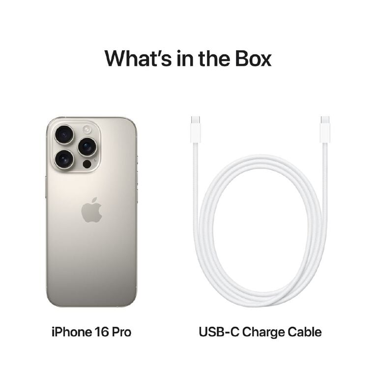Apple iPhone 16 Pro 128GB Natural Titanium - A18 Pro, 48MP Camera, iOS 18