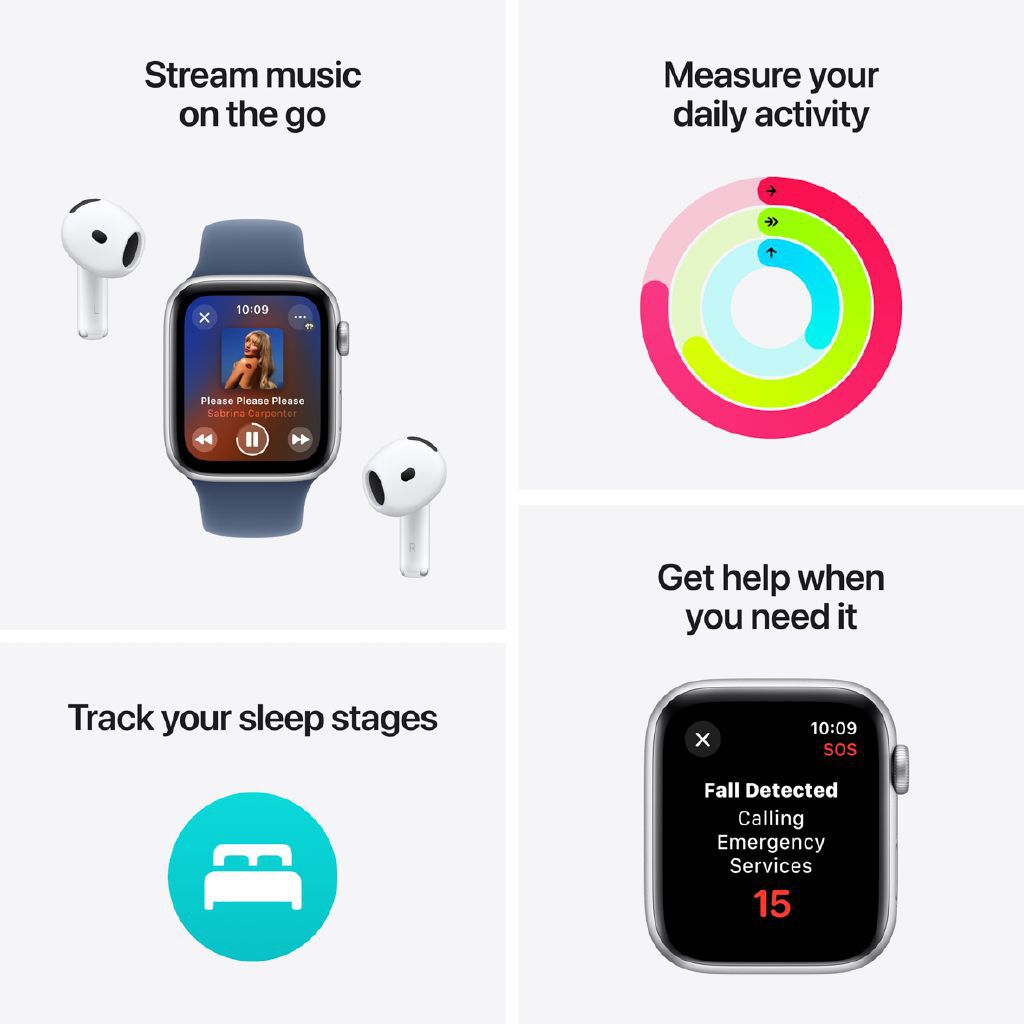 Apple Watch SE (2nd Gen) GPS 44mm Midnight Aluminum Case Sport Band