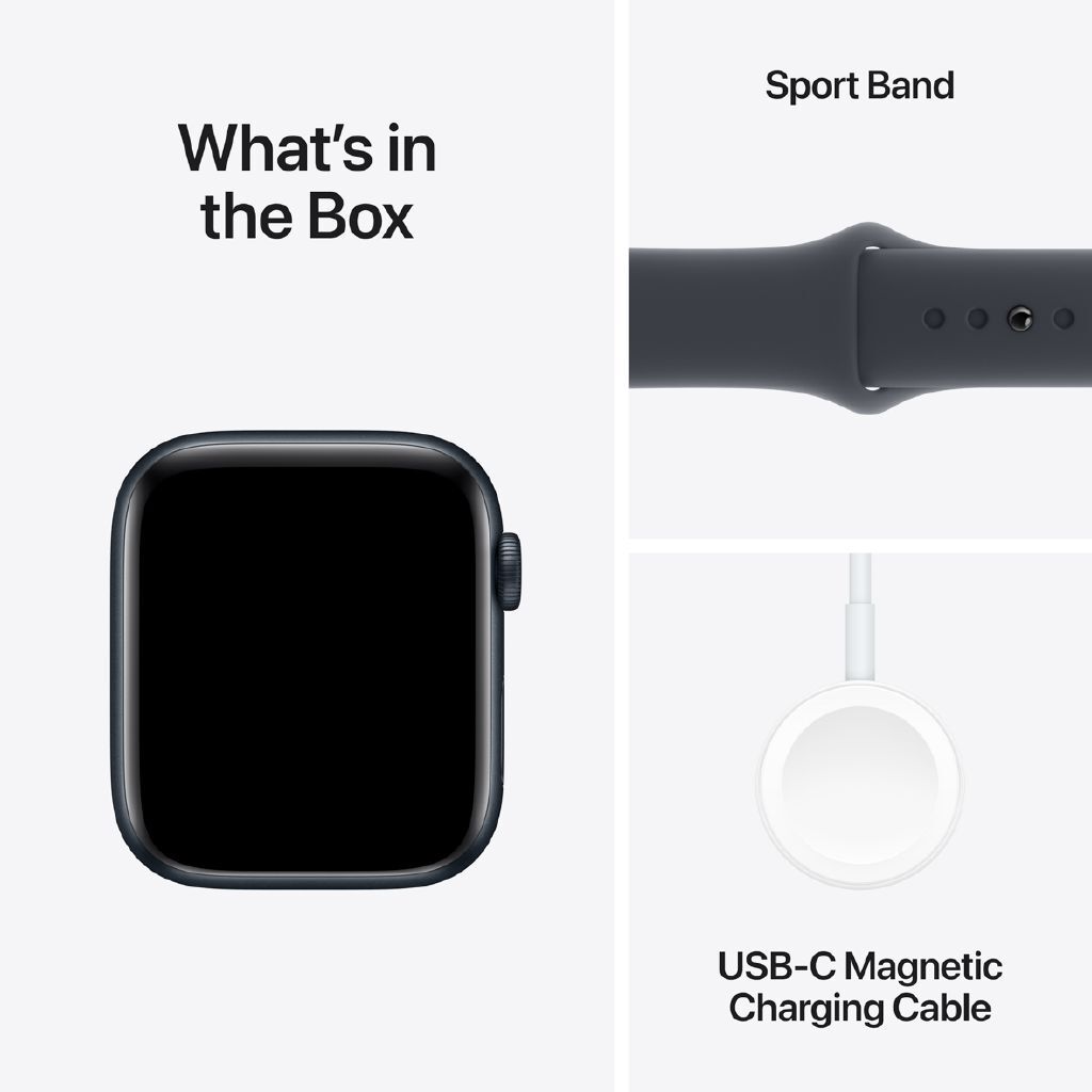 Apple Watch SE GPS 44mm Midnight Aluminium Case Sport Band M/L