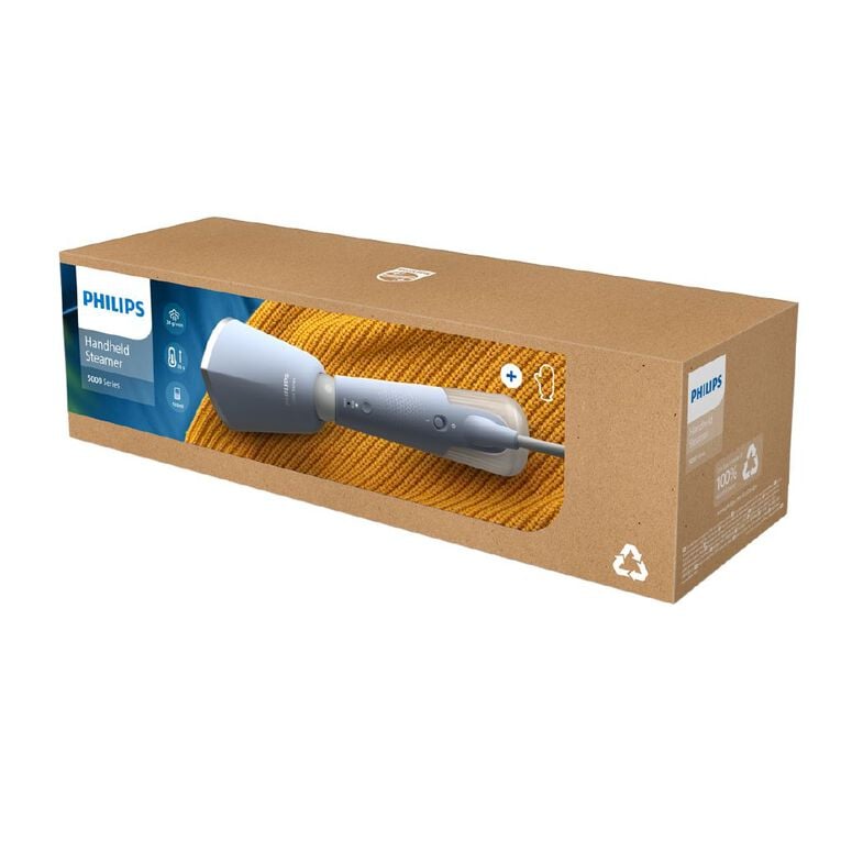 Philips 5000 Series Handheld Garment Steamer: Fast De-Wrinkle, Portable, Gentle Clothes Care