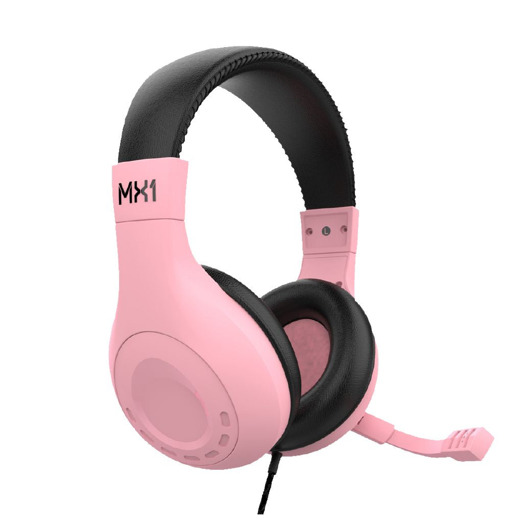 Playmax MX1 Pink Universal Gaming Headset: Multi-Platform, Stereo Sound & Adjustable Mic