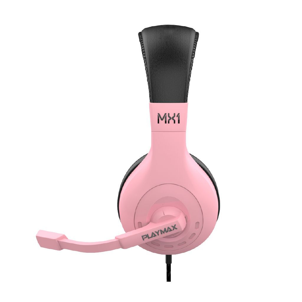 Playmax MX1 Pink Universal Gaming Headset: Multi-Platform, Stereo Sound & Adjustable Mic