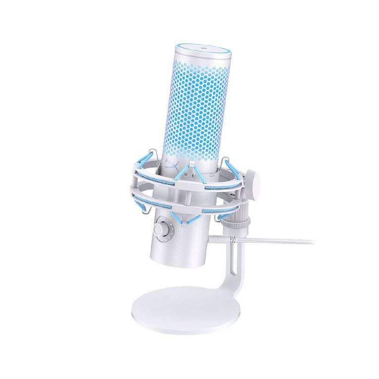 HyperX QuadCast 2 USB Gaming Microphone Frost - Studio Quality, Multi-Pattern, Tap-to-Mute