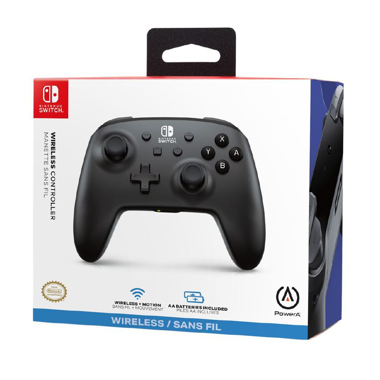 PowerA Wireless Controller for Nintendo Switch - Jet Black - Ergonomic Motion Control