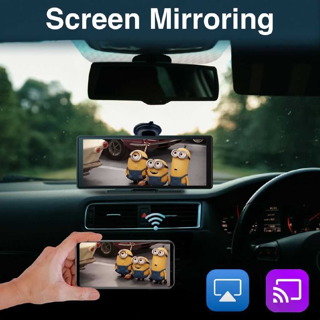 Laser Wireless CarPlay Android Auto 10-inch Portable Multimedia Screen