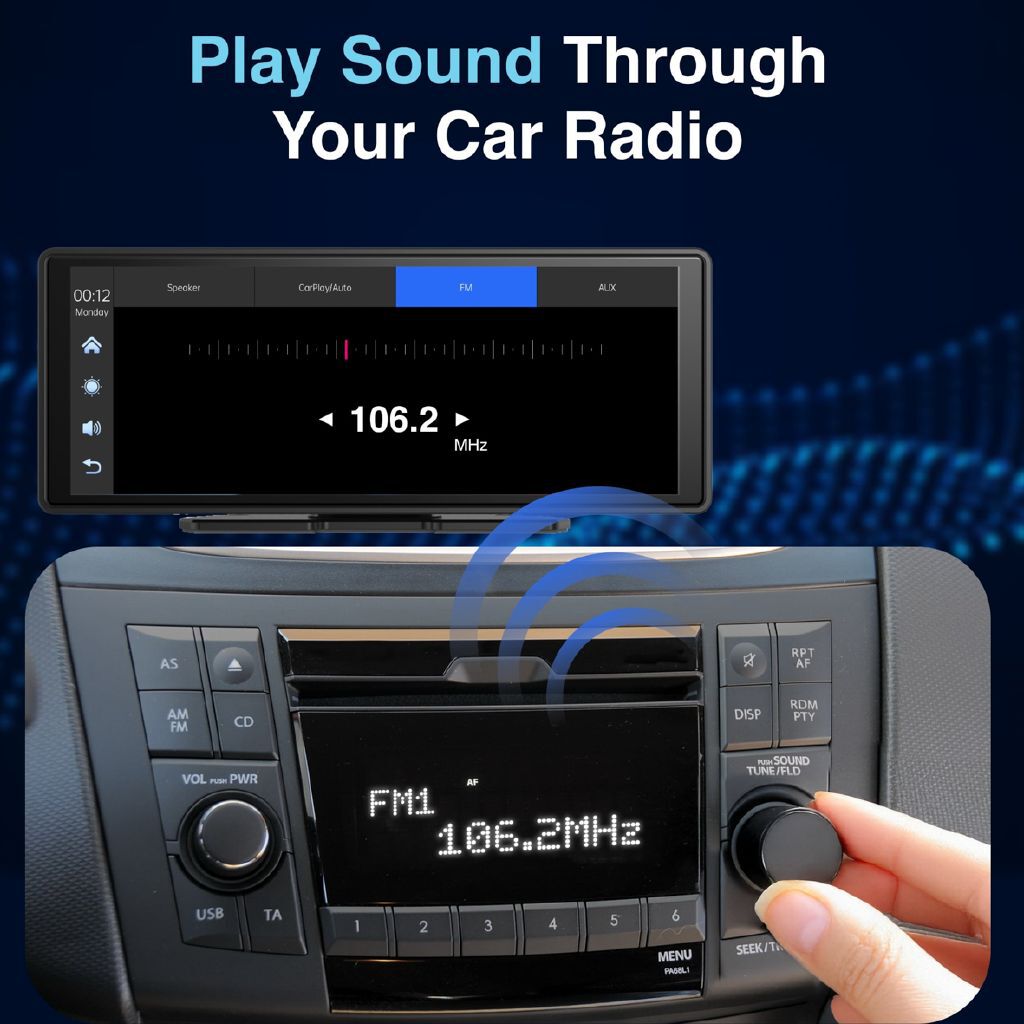 Laser Wireless CarPlay Android Auto 10-inch Portable Multimedia Screen