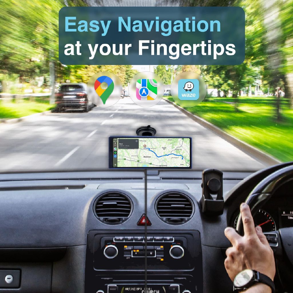Laser Wireless CarPlay Android Auto 10-inch Portable Multimedia Screen