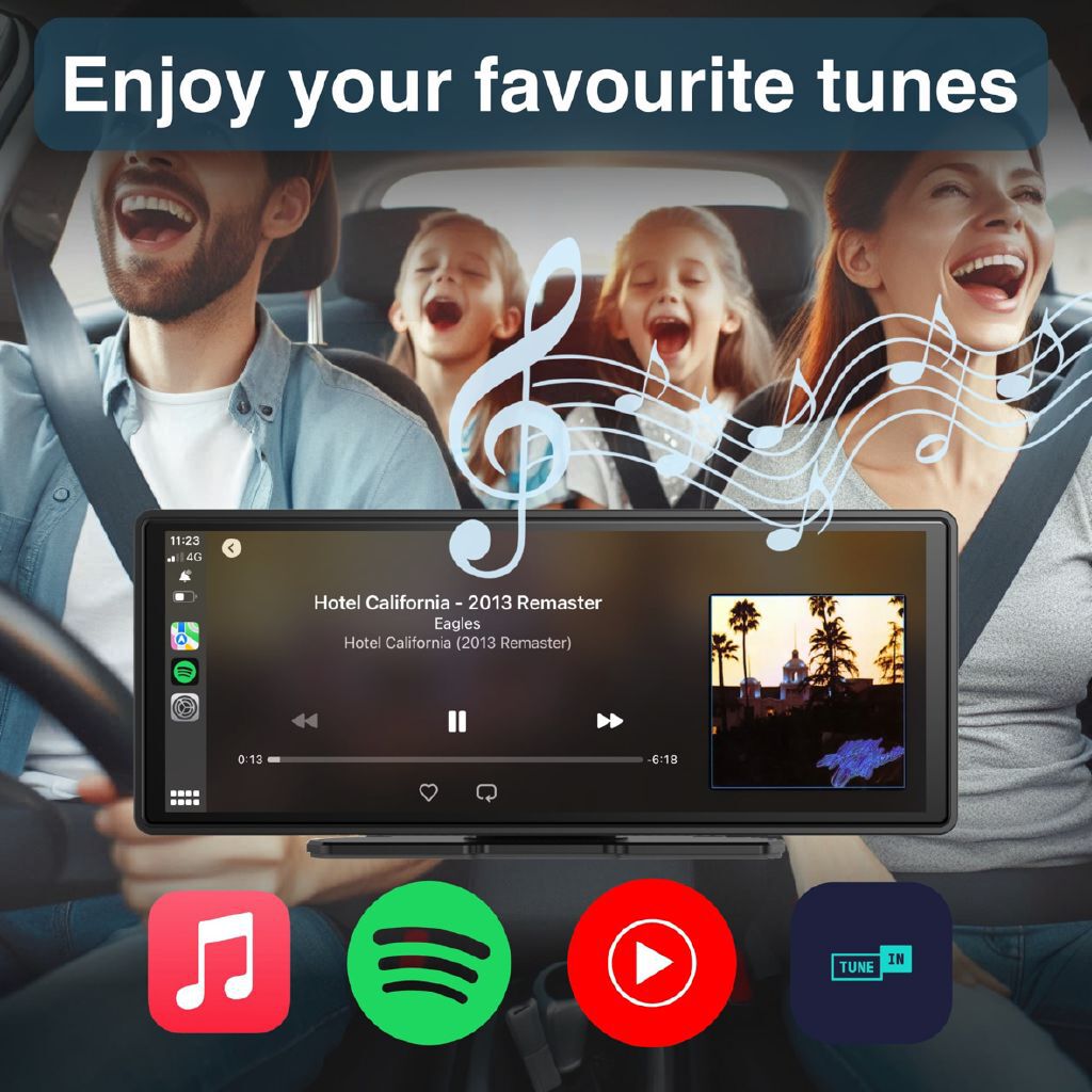 Laser Wireless CarPlay Android Auto 10-inch Portable Multimedia Screen