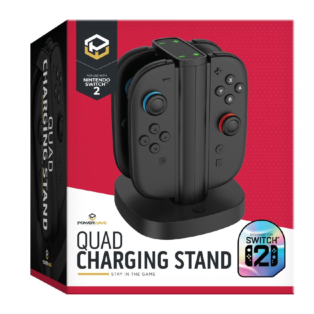 PowerWave Quad Charging Stand: Fast USB Charger for Nintendo Switch 2 Controllers