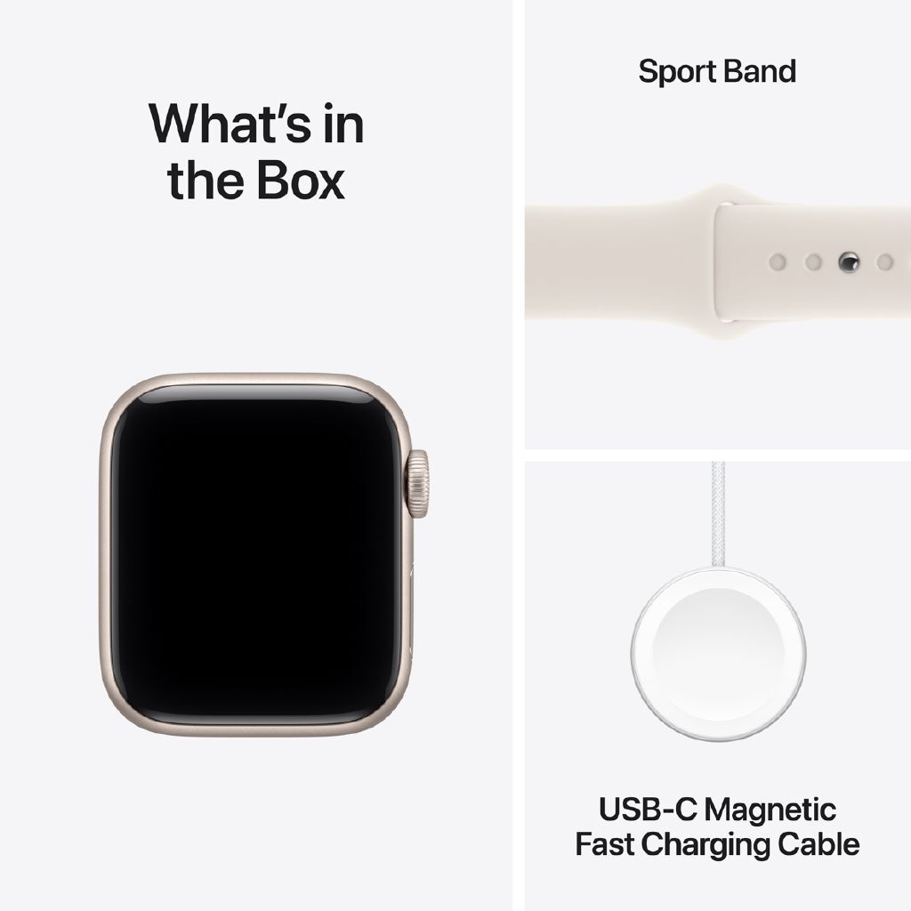 Apple Watch SE 3 GPS 40mm Starlight Aluminum Smartwatch with Sport Band