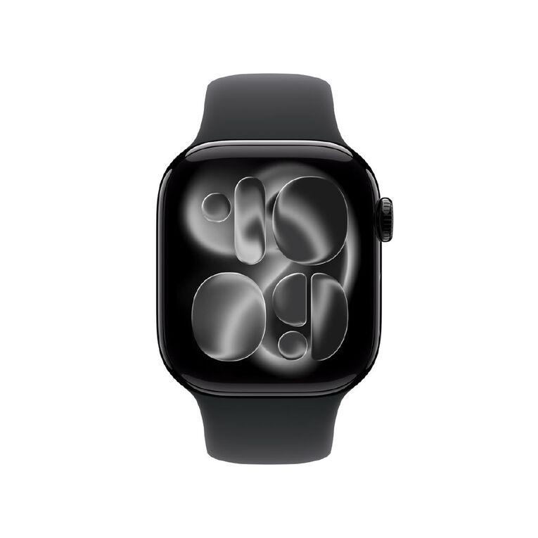 Apple Watch Series 11 GPS 42mm: Jet Black Aluminum Case, Sport Band