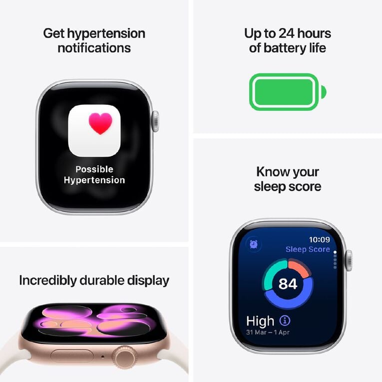 Apple Watch Series 11 GPS Smartwatch: 42mm Space Grey Aluminum, Black Sport Band